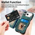 thumbnail image 3 of for iPhone 17 Pro Max Phone Case Wallet with Card Holder,PU Leather Flip Folio Case,RFID Blocking Ring Holder Kickstand Wrist Strap Magnetic Protective Women Men Cover,Green,For iPhone 17 Pro Max, 3 of 11