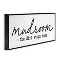 thumbnail image 3 of Stupell Industries Dirt Stops Here Mudroom Sign Rustic Grain Pattern Graphic Art Black Framed Art Print Wall Art, Design by Lettered and Lined, 3 of 5