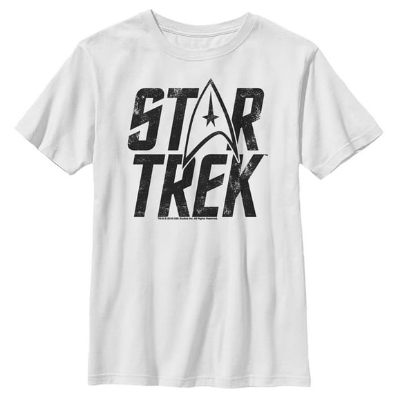 Boy's Star Trek: The Original Series Distressed Logo Graphic Tee White Large