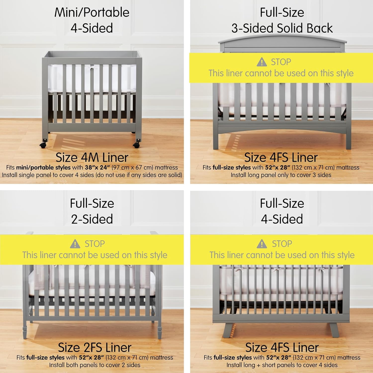 HALO Breathable Mesh Mini Crib Liner, Airflow Design Crib Bumper, 100% Polyester, White, 11" x 127"
