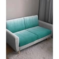 thumbnail image 3 of Teal Green Ombre Couch Cushion Covers Stretch, Washable Sofa Seat Covers Individual Seat Cushion Sofa Slipcovers Contemporary Gradient Abstract Art Couch Cover Furniture Protector M-1PCS, 3 of 7
