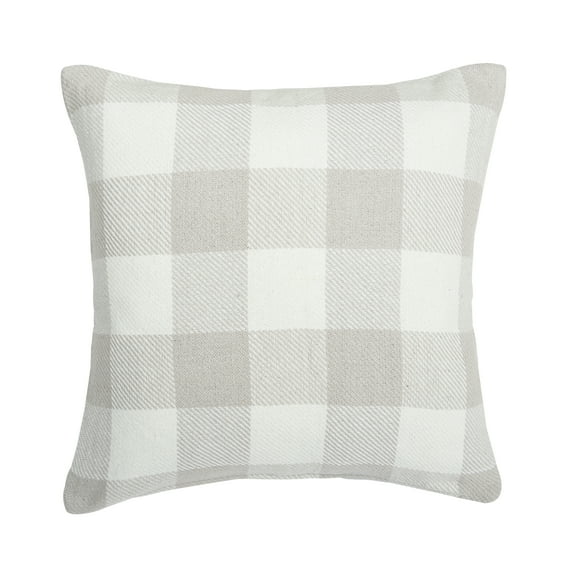 Franklin Pebble Gingham Check Woven Throw Pillow, 18" x 18"