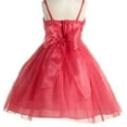 thumbnail image 2 of Little Girls Stunning Rhinestone Studded Waist Flowers Girls Dresses Coral 4, 2 of 2