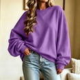 thumbnail image 6 of Luvrsol Crewneck Sweatshirts Women Oversized Long Sleeve Drop Shoulder Pullover Casual Loose Solid Tops, Purple S-2XL, 6 of 6