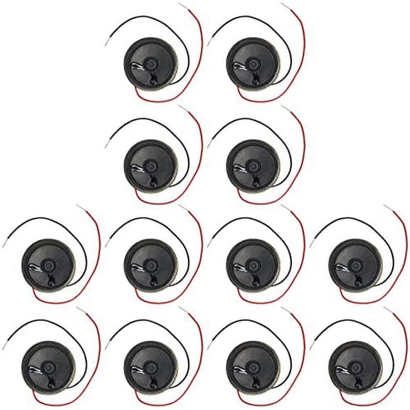 12 Pack 2 Inch 0.5 Watt Round Speaker with Wire Leads, 8 ohm