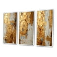 thumbnail image 3 of Designart "Togetherness in Vintage Gold II" Abstract Painting Framed Wall Art Set Of 3 - Gold Modern Frame Gallery Wall Set For Home Decor, 3 of 6
