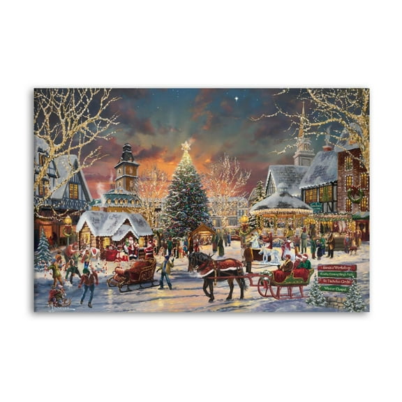 The Christmas Festival Painting On Canvas Wall Art Poster Scroll Picture Print Living Room Walls Decor Home Posters 16x24inch(40x60cm)