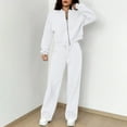 thumbnail image 4 of HUJlwoi Women 2 Piece Outfits Fashion Open Front Jacket and Wide Leg Sweatpants Set Workout Sport Sweatsuit Sets Clothes, 4 of 7