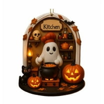 hulanddfd Halloween Ghost Ornaments - Cute Reading Corner Decorative Pendant, Halloween Decor Cute Suncatcher 2D Acrylic Flat Hanging Decorations for Window and Halloween Xmas