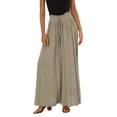 thumbnail image 1 of Pantalones de mezclilla Gibobby para mujer rectos con pliegues caqui M, 1 of 4