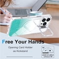thumbnail image 4 of Case For IPhone 16 Pro 6.3-inch, Bright Color Glitter Gradient Frame Holder Slim Magnetic Phone Case [Compatible With MagSafe ] Hard Back & Soft TPU Bumper Shockproof Protective Cover,Green, 4 of 8