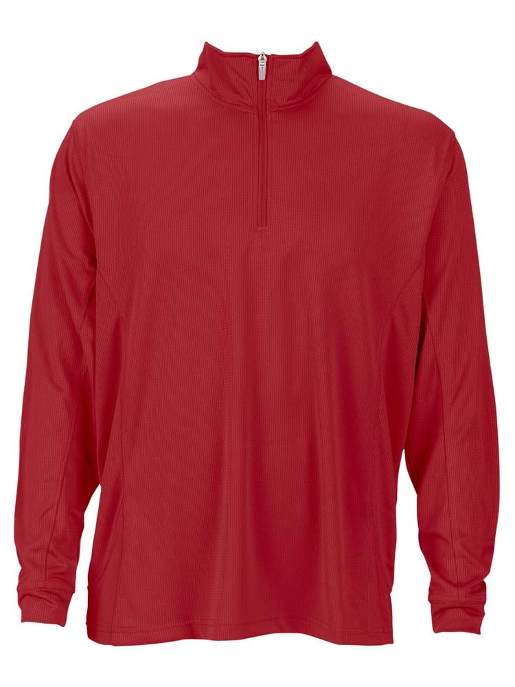 Vantage Apparel Vantage Mens Mesh 1/4Zip Tech Pullover (Color Red