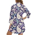 thumbnail image 6 of Renewold Beach Cover Ups for Women Breathable Bikini Coverups with Pocket Casual Button Down Shirts for Women Long Shirt Bathing Suit Cover Up Vacation Resort Wear, Paisley Flower Print Violet, XL, 6 of 7