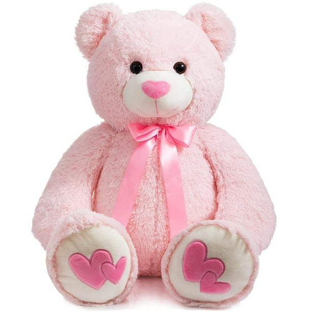Oso de peluche gigante HollyHome de 90 cm con corazón rojo