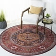 thumbnail image 2 of SAFAVIEH Tucson Regent Oriental Machine Washable Area Rug, Navy/Rust, 5' x 8' Oval, 2 of 12