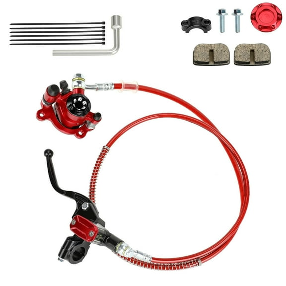 Upgraded Mini Bike Hydraulic Brake Kit suitable for Baja Doodle Bug DB30 Blitz Dirt Bug Racer Predator 79cc 97cc 212cc 2.8hp 3.0hp Engine Minibike Parts with Pads (Red)