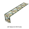 thumbnail image 2 of Feledorashia Table Runner, Floral Table Runner, Vintage Patchwork Linen Table Runner with Multicolor Tassels for Dining Room Sideboard Decor, Thick High-Density Woven Fabric with Matte Texture, 2 of 7