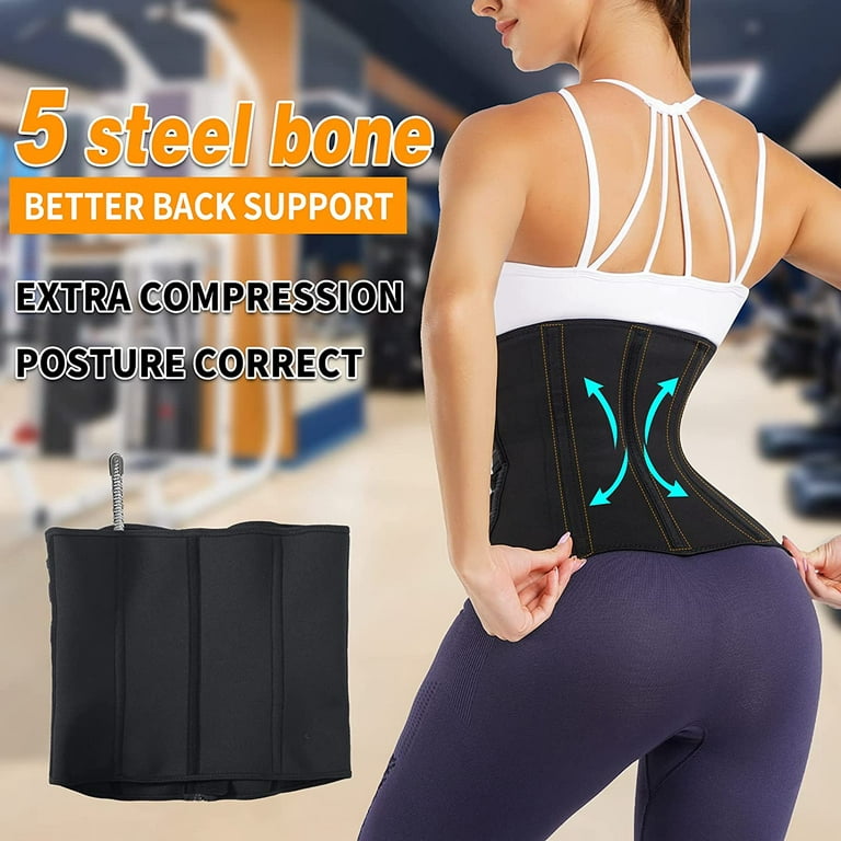 Junlan Womens Neoprene Waist Trimmer Cincher Belt for Workout Sweat Sport  Girdle Slimming Body Shaper(Black 3X-Large)