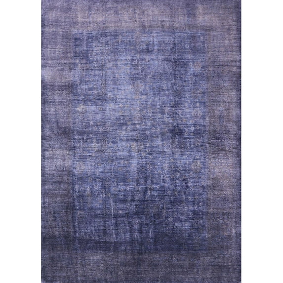 Ahgly Company Machine Washable Indoor Rectangle Industrial Modern Periwinkle Purple Area Rugs, 2' x 5'