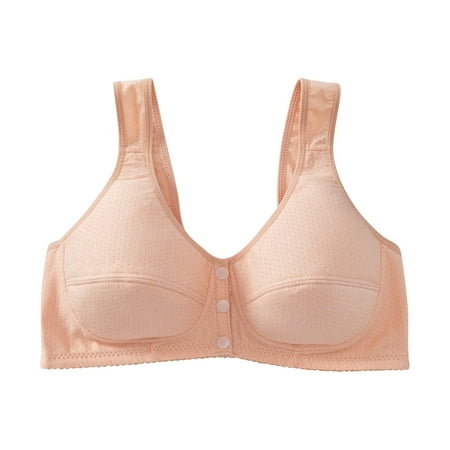

Sebtyili Womens No Steel Ring Front Close Bra T Back Plus Size Seamless Unlined Bra For Large Bust
