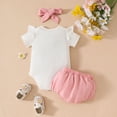 thumbnail image 6 of Ymyiu Cute Baby Girl Clothes Newborn Baby Girl Outfits Infant Letter Print Romper+Tutu Skirt Coming Home Clothes Set 3 6 Months (White,3-6 Months), 6 of 9