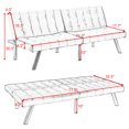 thumbnail image 2 of Gymax Split Back Futon Sofa Bed PU Convertible Couch Bed Recliner Sleeper Chrome Legs, 2 of 10