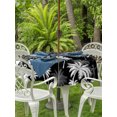 thumbnail image 3 of Outdoor Tablecloths with Umbrella Hole & Zipper, Tropical Palm Tree Round Tablecloth 54 Inch, Black White Plants Coastal Leaf Beach Waterproof Table Cloth, Patio/Pool/Picnic Table Covers, 3 of 8
