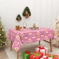 thumbnail image 5 of Pink Christmas Tablecloth Cartoon Gingerbread House Table Cloth Rectangle Table Cover for Xmas Holiday Party Table Decor, 60 x 102 Inch, 5 of 7