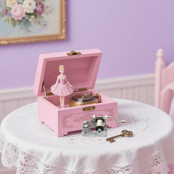 SEWCHICS 2Pcs Music Box Movement Hand Crank Mechanism Eight Tone for Craft and Jewelry Making Projects