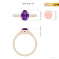 thumbnail image 5 of ANGARA Natural Oval 1.15 ct Amethyst Ring with Flush-Set Diamonds in 14K Rose Gold for Women (Size-8x6mm) | February Birthstone, Birthday, Anniversary, Jewelry Gift for Women | Natural Amethyst Ring, 5 of 9