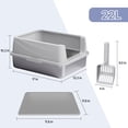 thumbnail image 2 of Stainless Steel Cat Litter Box With Lid  Extra Large For Big Cats High Sided Non-sticky Anti-urine Leakage Easy Cleaning Include Mat And Scoop Holder (s), 2 of 8