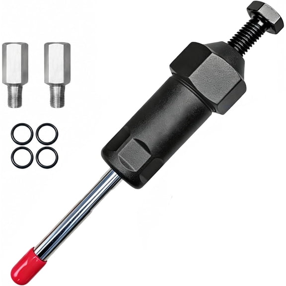 Lethargic Heavy Duty Grease Fitting Cleaner Tool, 600 PSI Carbon Steel Unclogger with M6 M8 Adapters and Built-In M10 Thread, Black