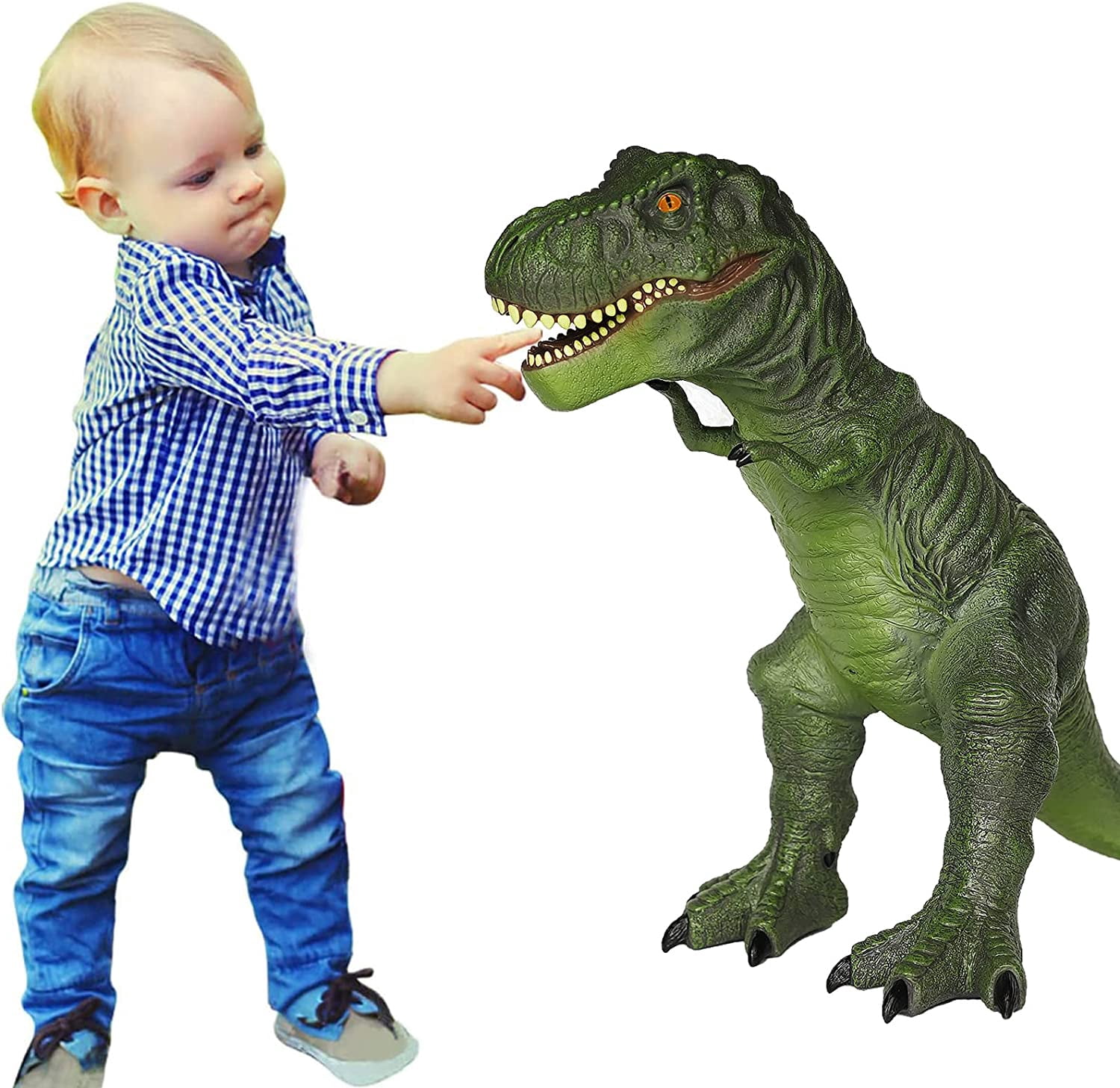 Gzsbaby Realistic 28" Dinosaur Toys for Boys Kids Action Figures, Green