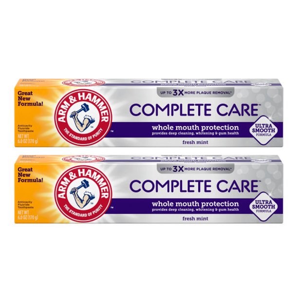 2 Pack Arm & Hammer Complete Care Toothpaste Fresh Mint 6oz Each