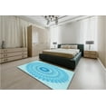 thumbnail image 4 of Ahgly Company Indoor Square Patterned Bright Turquoise Blue Area Rugs, 6' Square, 4 of 6