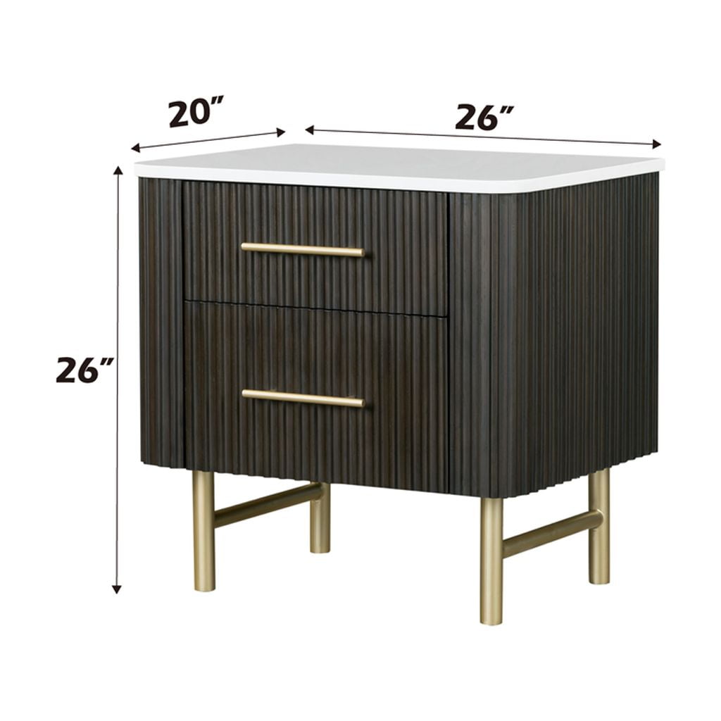Acme Clayten Nightstand in Marble Top & Espreeso Finish
