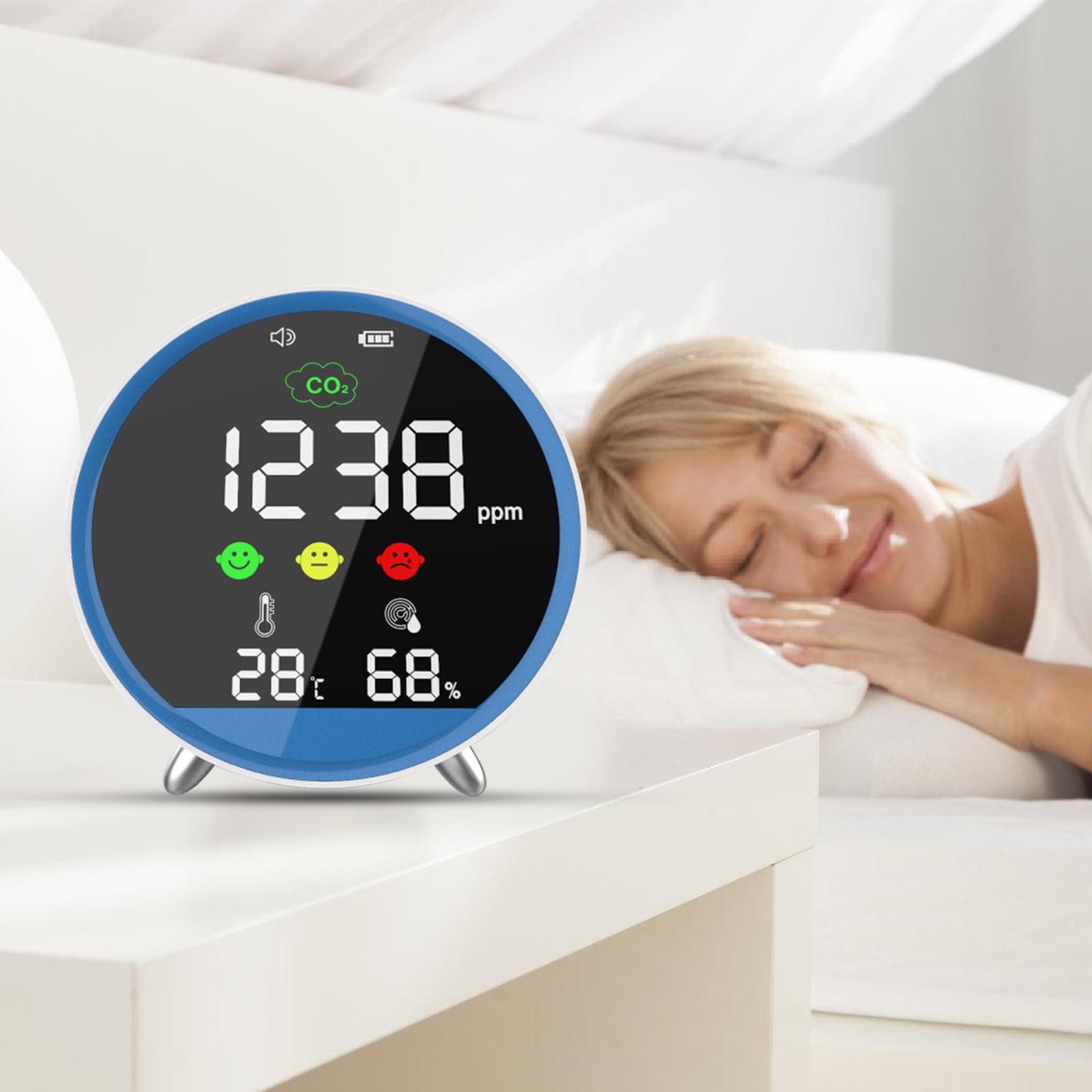 Professional CO2 Detector with Rapid 1.5s Sampling And Alarm Function Humidity Temperature Meter For Indoor Air Safety