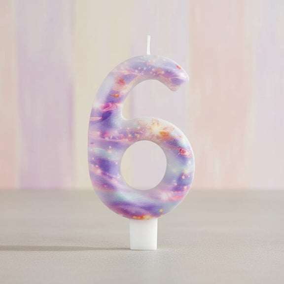 Birthday Candles, Large Purple Butterfly Number 6 Candle for Cake Topper Decorations for Party Celebration Supplies