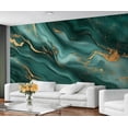 thumbnail image 3 of Emerald Green Marble Mural - Luxury Marble Wallpaper, Luxury 3D Wall Mural For Living Room Bedroom, Contemporary Murals 118"W x 83"H (Not Peel and Stick), 3 of 6