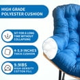 thumbnail image 3 of Outdoor Egg Rocking Chair, Indoor Papasan Rocking Chair with Thick Cushion, Modern Lounge Rocker for Balcony, Living Room, Bedroom, Porch, Lawn, Garden (Dark Blue), 3 of 10