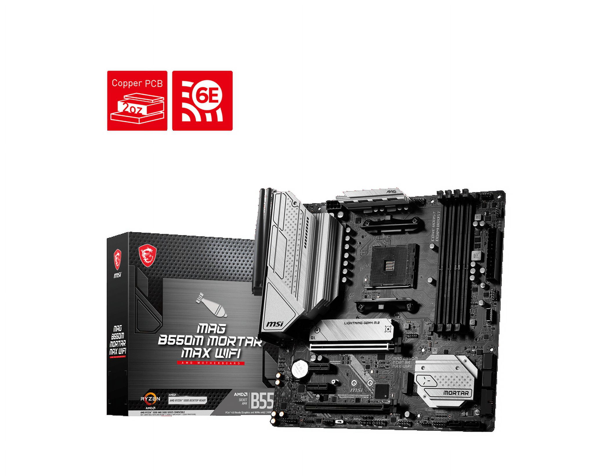 MSI MAG B550M MORTAR MAX WIFI Gaming Motherboard (Supports