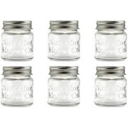 Mason Co. Mini Mason Jar Shot Glasses with Metal Lid 2 Ounces, 6 Pieces