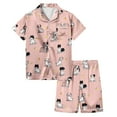 thumbnail image 2 of Silk Pajamas Kids Cute Cartoon Pjs Short Sleeve Button Down Sleepwear Comfy Toddler Kids Pjs Girls 2-3 Years, 2 of 5