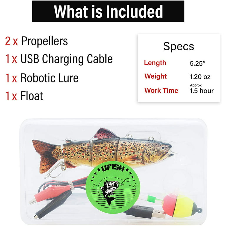 UFISH Robotic Swimming Fishing Lure, Electronic Live Bait Rechargeable  Wobbler 