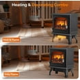 thumbnail image 6 of Electric Fireplace Stove, 20''H Freestanding Electric Space Heater with Temperature Adjustable, Realistic Flame Effect & Overheat Protectio for Indoor Bedroom Dorm Office Use, 1400W, 6 of 6