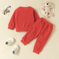 thumbnail image 4 of Mikilon Xmas Kids Homewear Sets Size 3-18 Months Cute Bear Printed Round Neck Tops Casual Comfortable Elastic Waist Pants Thermal Clothing Sets, 4 of 8