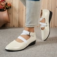 thumbnail image 3 of CHICVOMEY Flats for Women Ballet Flats with Elastic Ankle Straps Dress Shoes for Women Ballet Flats Mary Jane Flats, 3 of 6