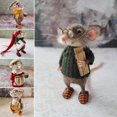 thumbnail image 4 of Cute Needle Felted Mouse,Christmas Wool Felt Mouse Ornament, Cute Felt Mice Figurine for Halloween Christmas Decor,Needle Felted Christmas Mouse Doll Decorations, 4 of 6