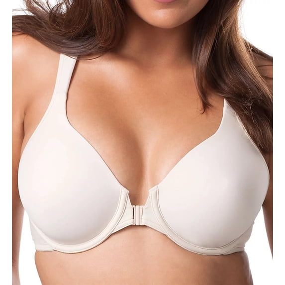 LEADING LADY Nude Full Figure Front Close Racerback Bra, US 46D, UK 46D, NWOT