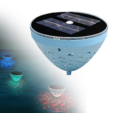 Solar Floating Pool Light with Fish Projection LED Glowing Magical Pond Lights Waterproof Color Changing Rechargeable Submersible Pool Decor for Outdoor (6PCS）